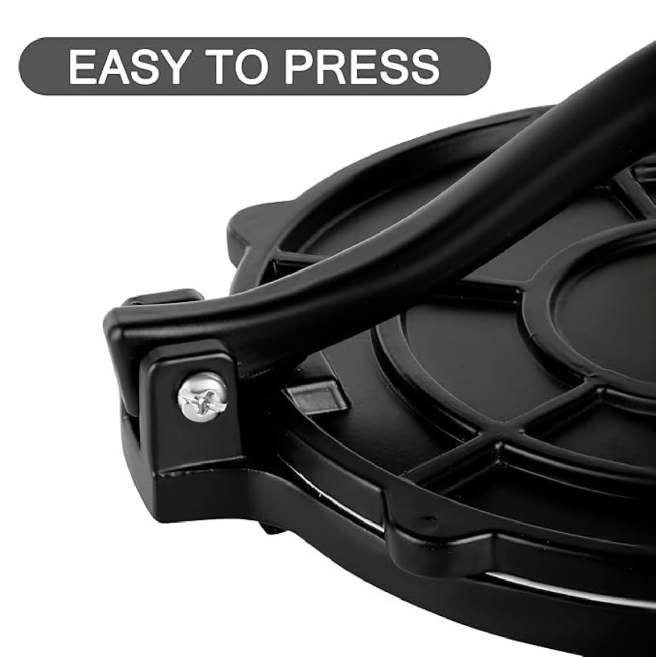 PIXO 7-Inches Pre-Seasoned Alluminium Manual Roti Maker Press, Chapati Maker, Puri Maker, Empandas & Pathiri Press, Poori Press, Tortilla & Quesadilla Press(Black) (KB5) — Amazon image 2