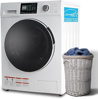 Washer Dryer Combo for RV Ventless, 2.7 cu.ft 120V Portable Washing Machine And Dryer All In One, 24"W Compact for Apartment Home Dorm Camper Front Load Stackable Small Clothes Washer With 16 Circles