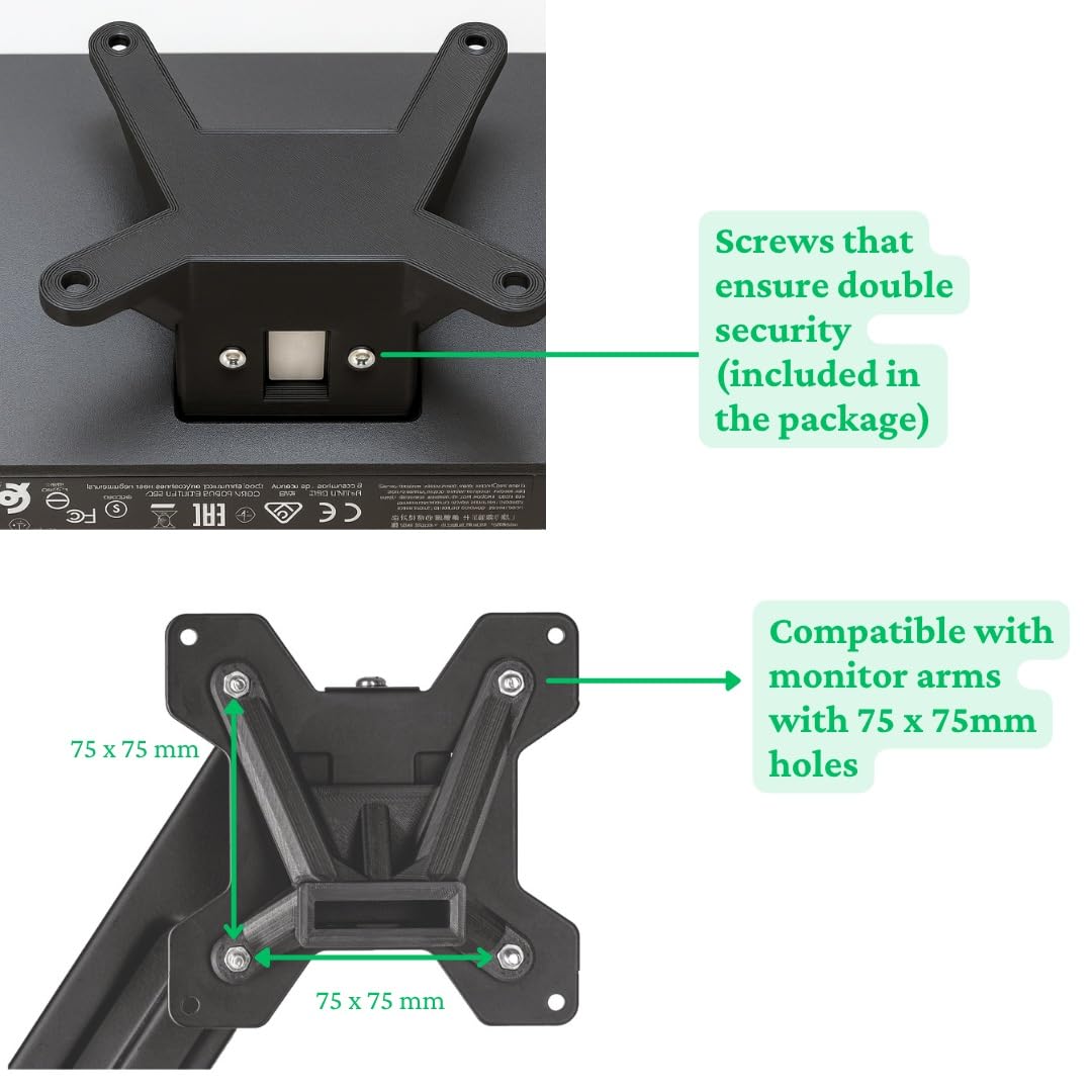 Adaptateur VESA Pour Moniteurs HP 22" à 27" | Compatible Modèles HP22F, 23ER, 24ES, 25F, 27FW, Etc. | Montage Facile Avec écrous Et Vis