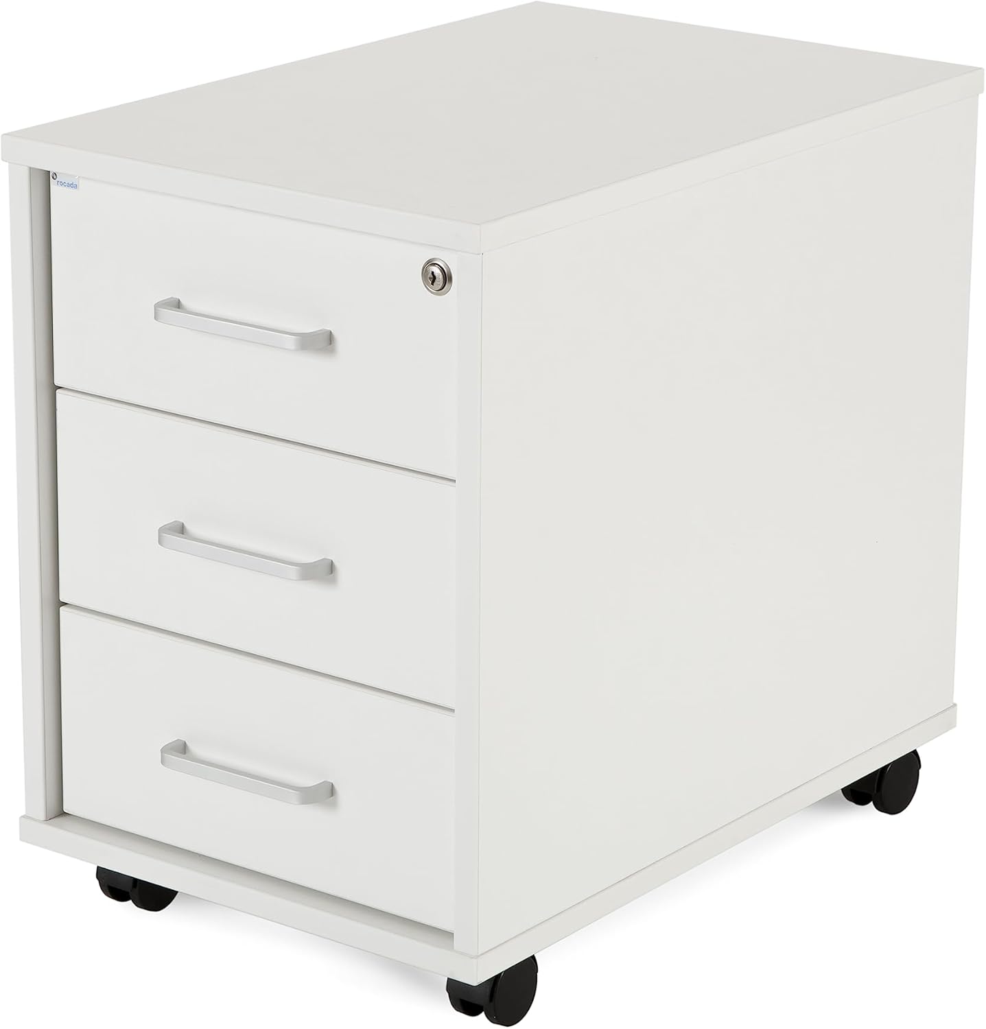 Metal Rock Buck with 3 Drawers 42 x 64 x 53 cm White/White