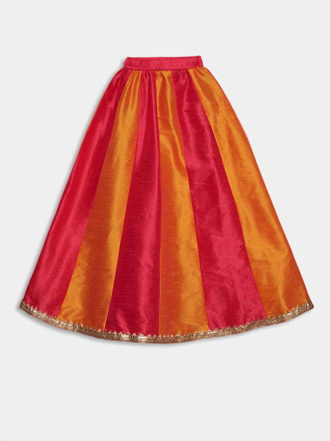 studio rasa Girls Dupion Kalidaar Embellished Skirt for Festive Wedding Party(GSC62501/9-10_Pink_9-10 Y) 1