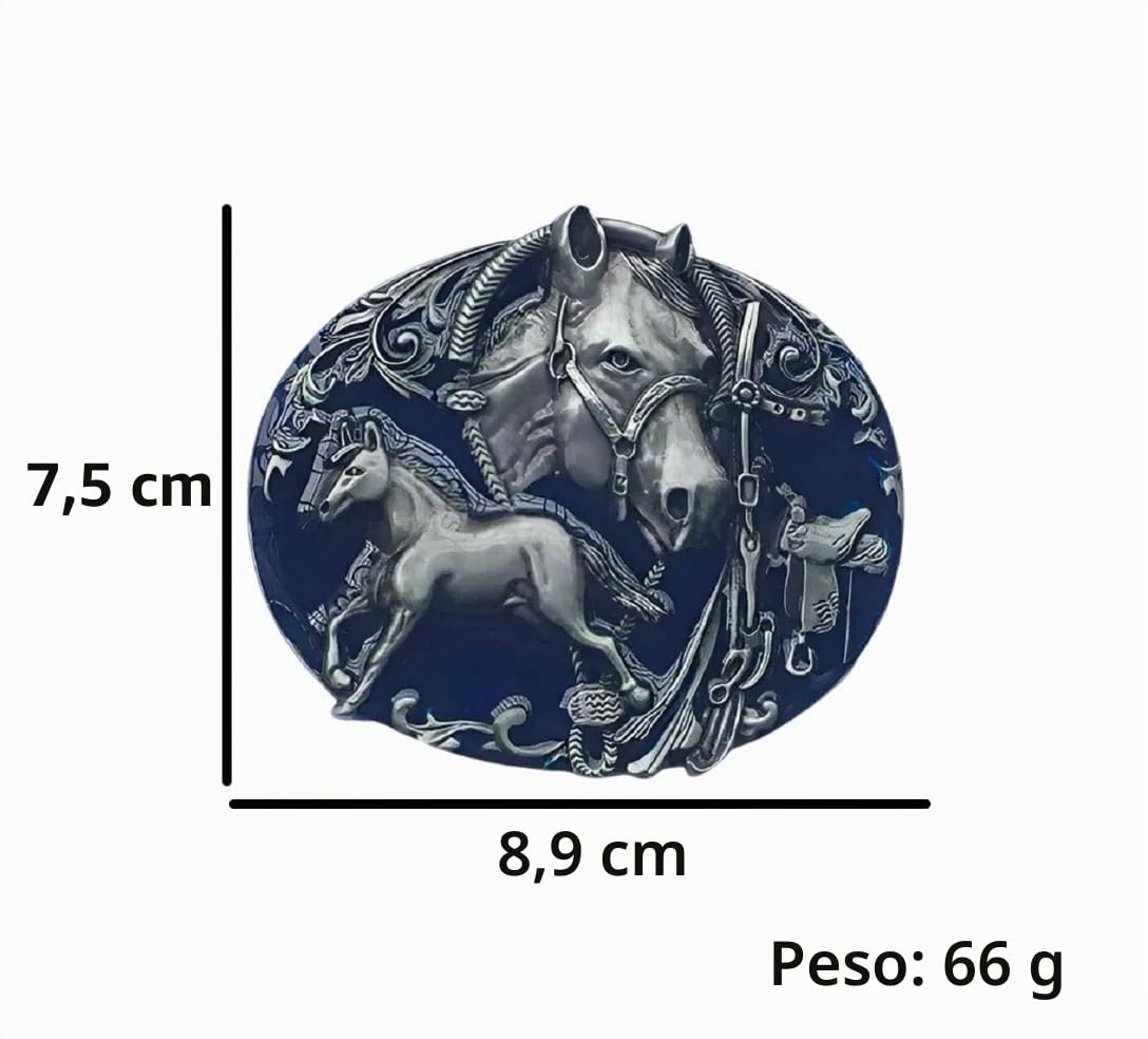 Hebilla de cinturón de caballos, vaquero para hombre, hebilla ovalada, cabeza de caballo, joyas para hombre