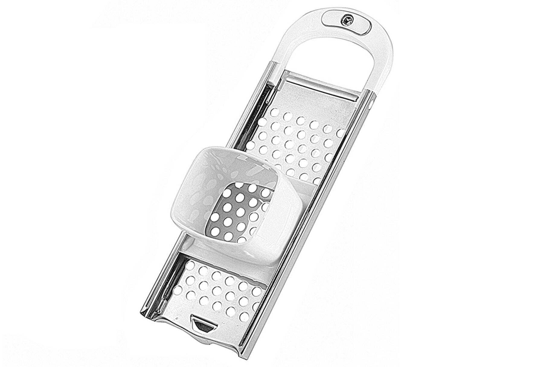 Westmark Cortadora de Spaetzle con inserto de plástico para la masa, Para ollas de hasta 24 cm de diámetro, Acero inoxidable/plástico, Blanco/plateado, 61122270