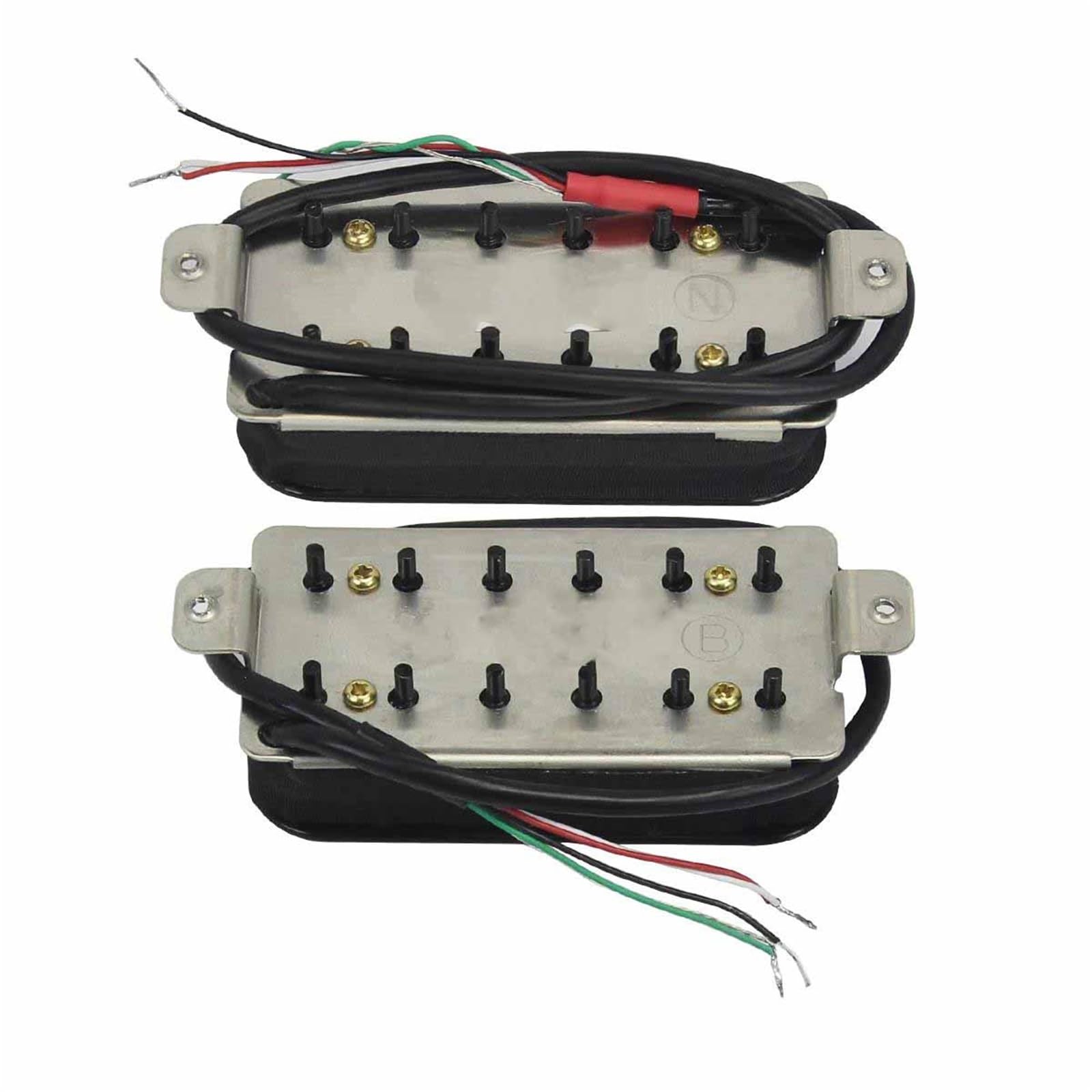 Pastilla De Guitarra Eléctrica Profesional Pastilla De Doble Bobina De Cerámica | 2 uds pastillas Humbucker de cerámica guitarra eléctrica juego de pastillas de puente de cuello negro 4 cables