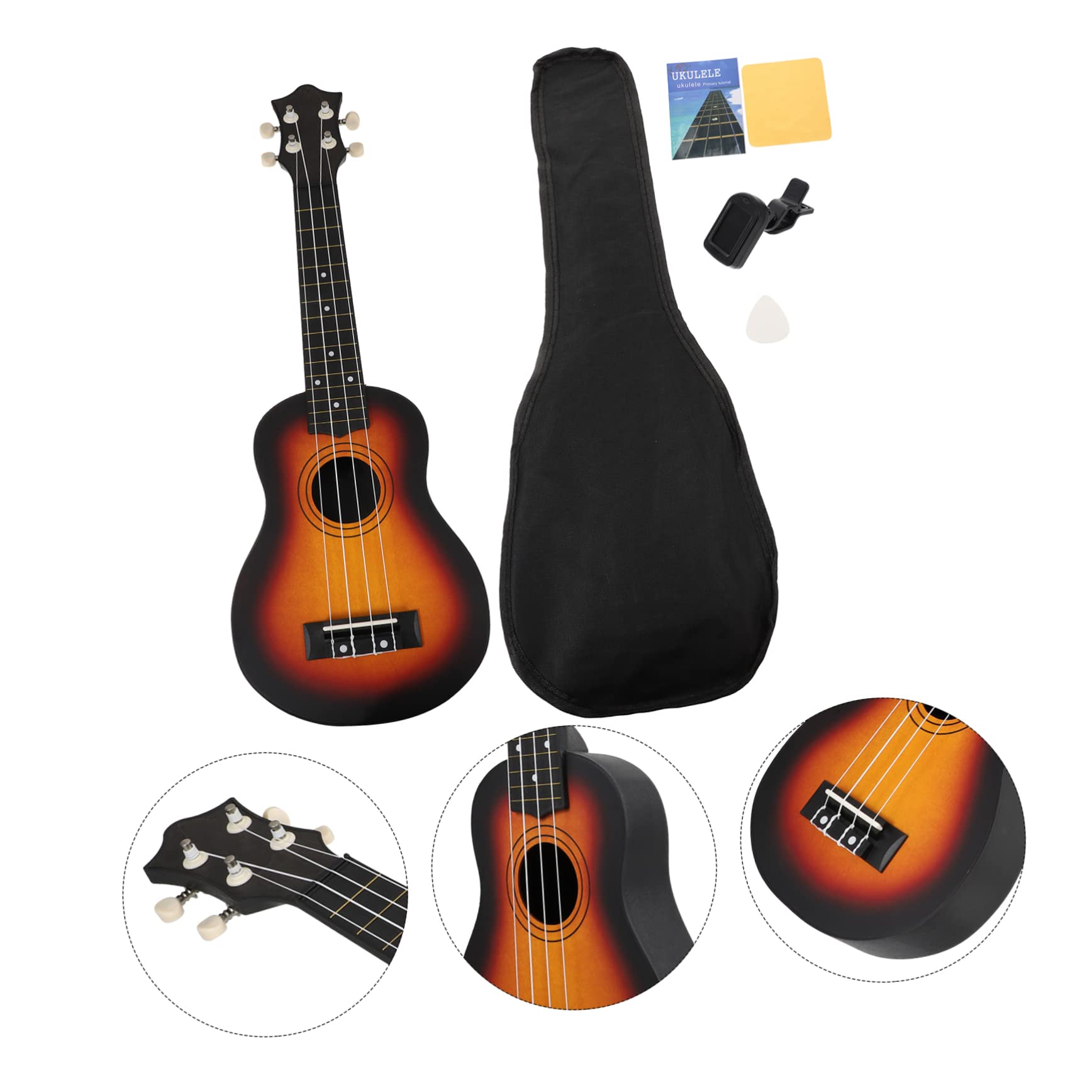 TOYANDONA Corde Ukulele in Compensato di Tiglio Ukulele Portatile per Ragazzo Ragazza Giocattolo Musicale Durevole Facile da Suonare per Sviluppare Capacità Musicali