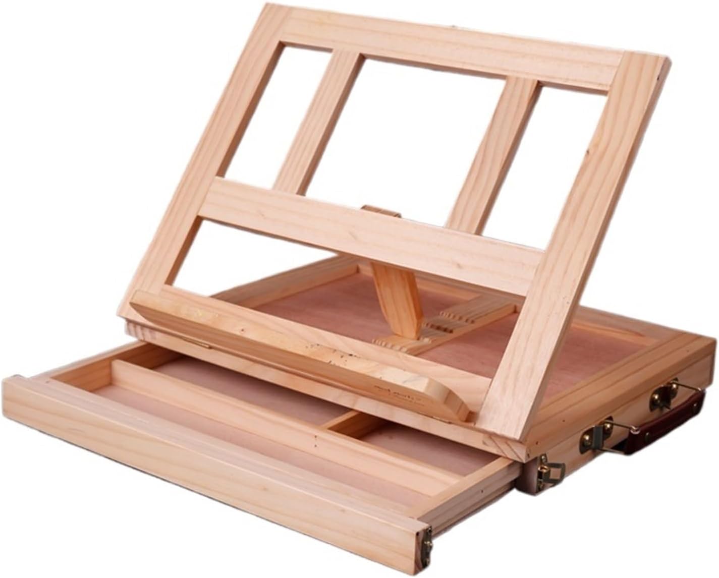 Desktop Drawing Easel Wood Tabletop Easel Storage Box Four-Position Adjustment Folding Sketching Board Store Organize Art Paint Markers