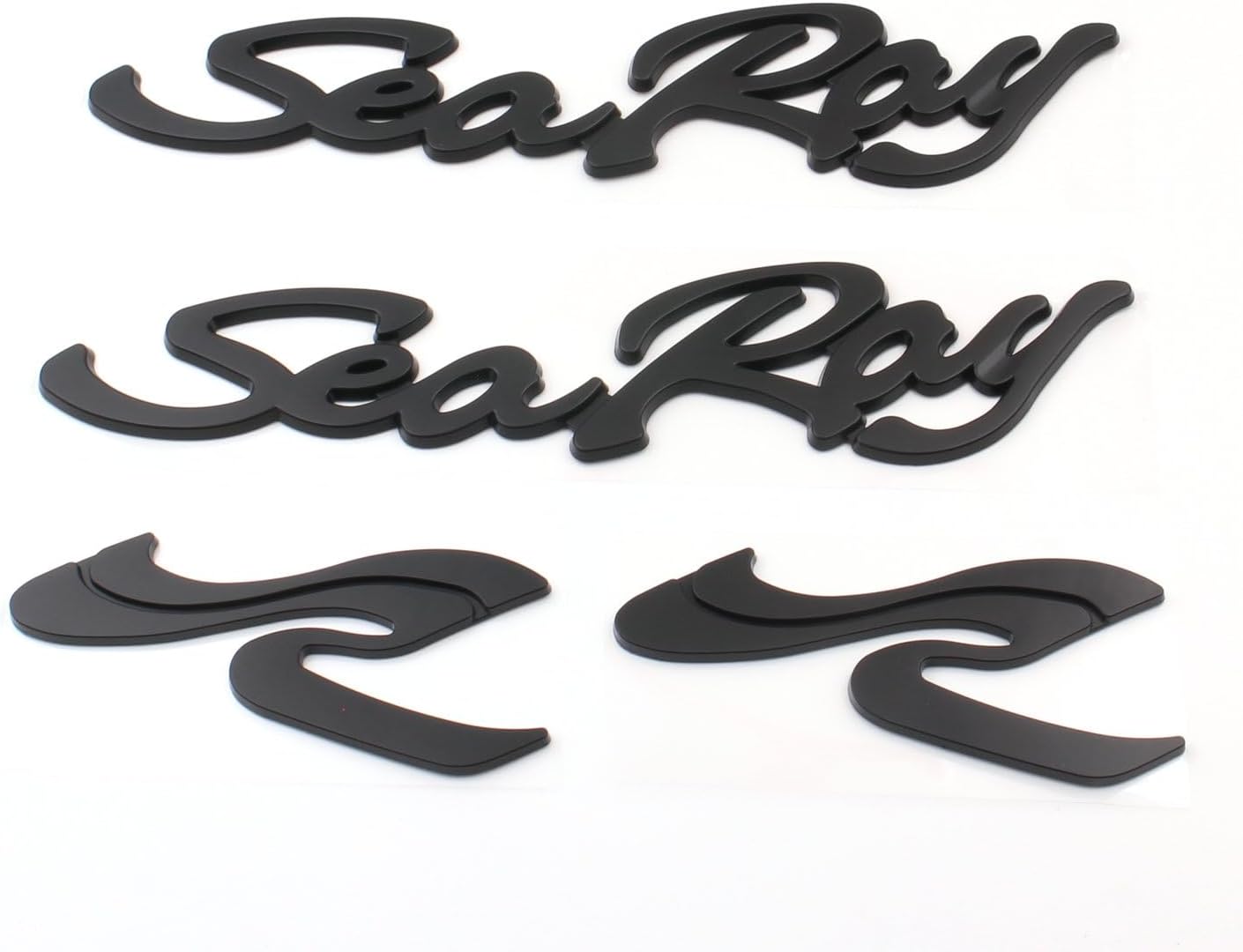 4PCS Sea Ray Searay SR Script Gloss Black Emblem Badge Boat Logo 12-3/4" New (Gloss Black)