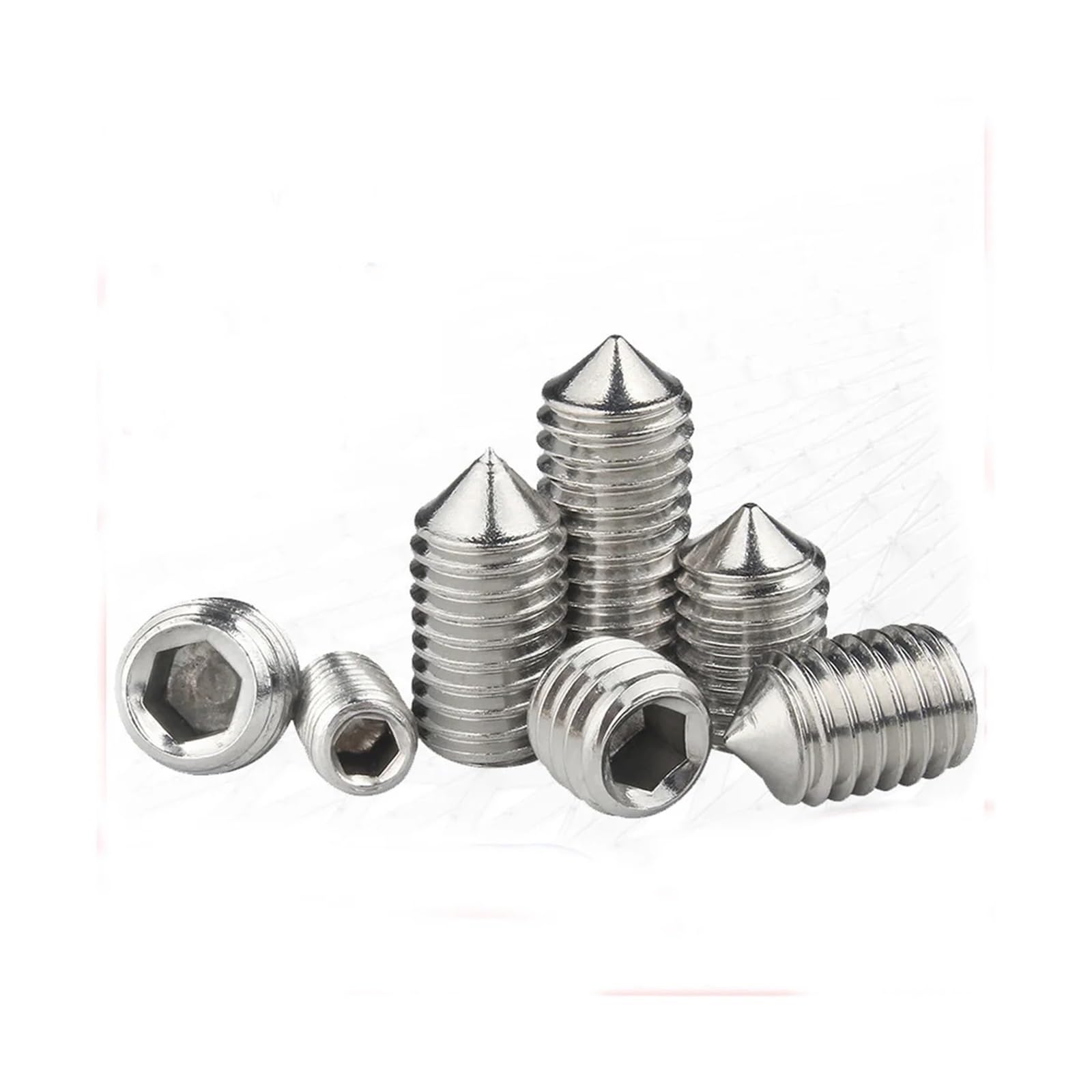 Tornillos de fijación cónicos, 30 tornillos de cabeza hueca hexagonal interna de acero inoxidable 304(Silver,M8x60mm)
