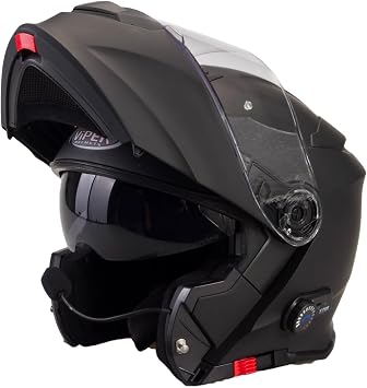 ViPER RSV171 Bluetooth Flip up Motorcycle Motorbike Bike Crash Helmets With Drop-Down Sun Visor Helmet ECE 22.06 Approved Unisex Adult Racing Touring Cruising Bike Wear