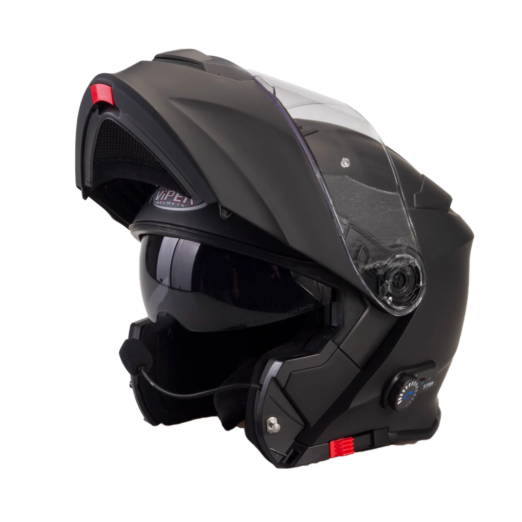 RSV171 Bluetooth Flip up Motorcycle Motorbike Bike Crash Helmets With Drop-Down Sun Visor Helmet ECE 22.06 Approved Unisex Adult Racing Touring Cruising Bike Wear