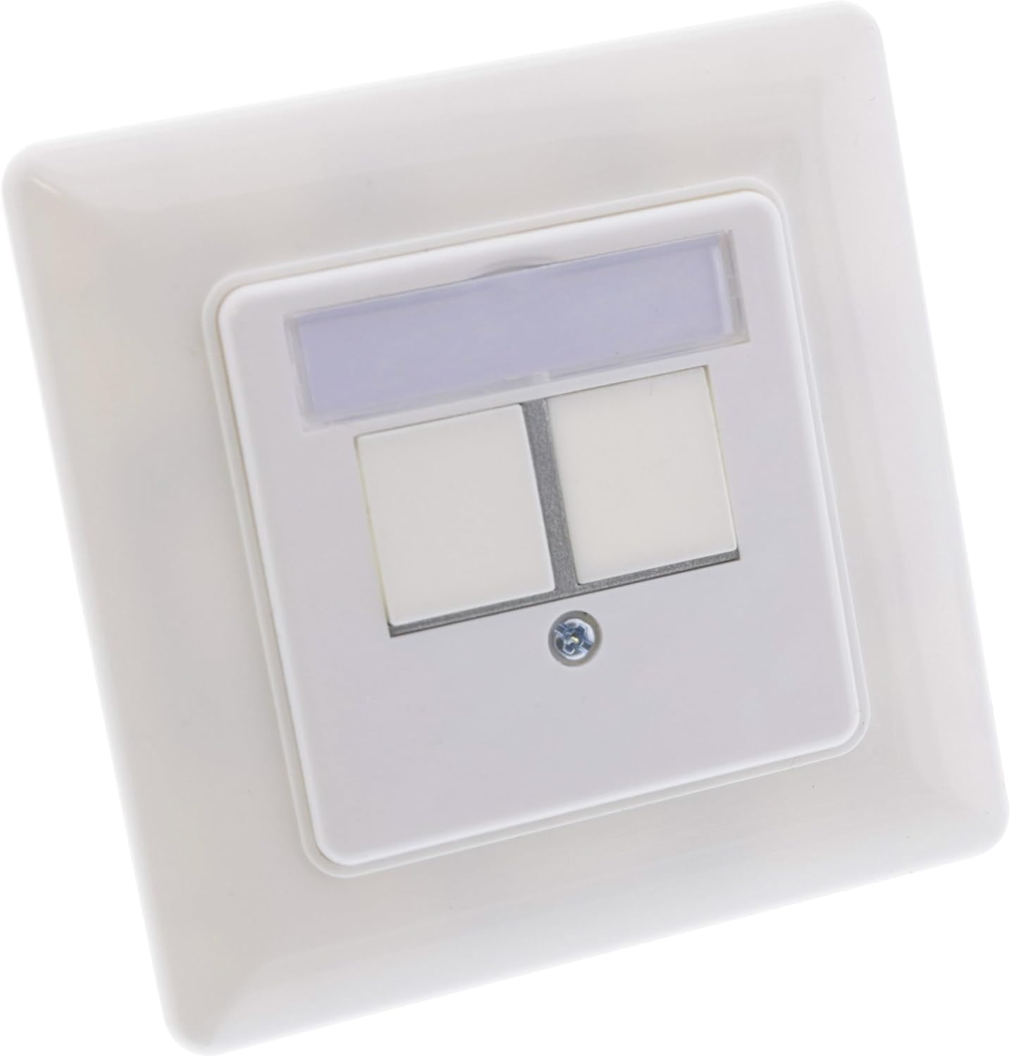 Комплект крепления InLine® для 2 разъемов RJ45, Keystone SNAP-In, белый RAL9010