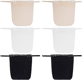 Sucrain 6pcs Lady Lace Clip-on Mock Camisole Bra Insert Overlay Modesty Panel Vest Bra for Anti Peep Cleavage Cover-up Inv...