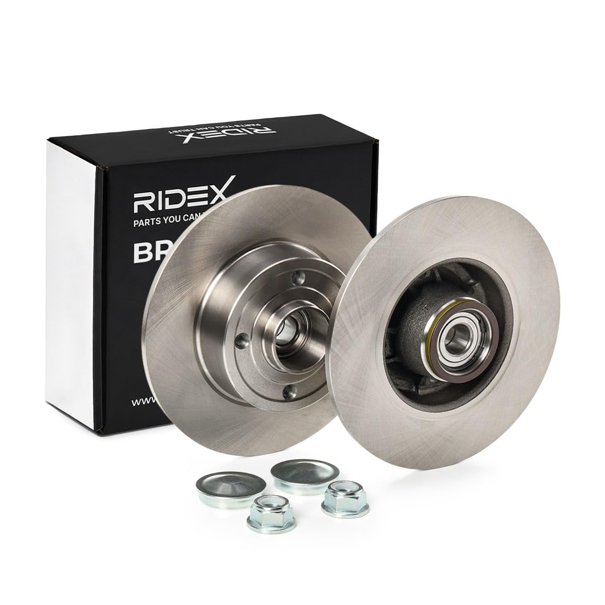 RIDEX 82B0989 2x Disco de freno Trasero con buje de rueda Compatible con RENAULT Clio 3 Hatchback BR0/1, CR0/1