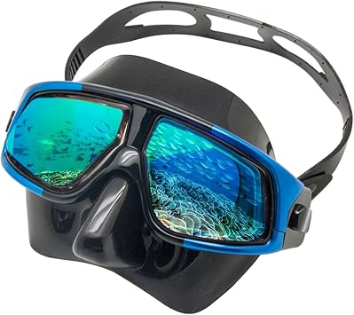 Positive Optical Scuba Diving Snorkel Mask Tempered Glass Lenses, Anti-Fog, UV Protection