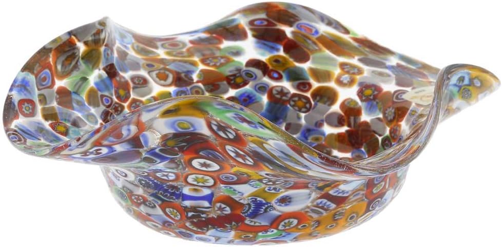 Glass Of Venice Murano Glass Millefiori Fazzoletto Bowl