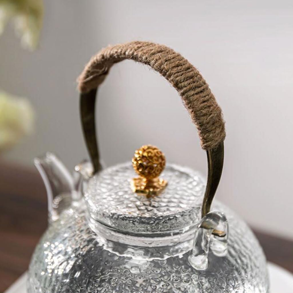 Exquisite Elektrische Keramik-Teekanne, Transparenter Glas-Teebereiter Mit Sieb, Großes Fassungsvermögen, Praktischer Teekessel,Without Cup-700ml