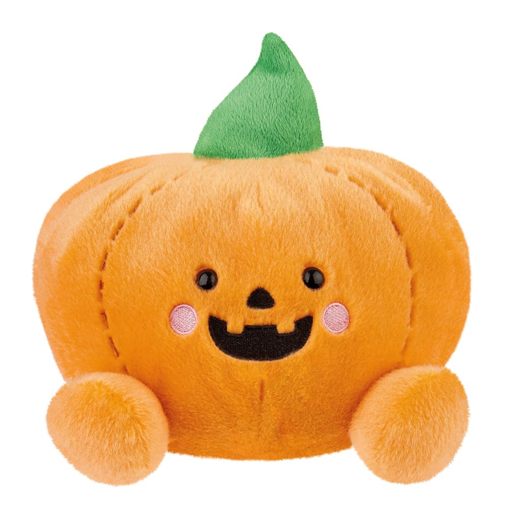 Aurora-61671 – Party-Sized Palm Pals Wisp Jack O'Lantern Soft Toy 20cm – Halloween Plush for Kids & Collectors – Orange