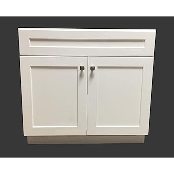 24 W X 21 D New White Shaker Single Sink Bathroom Vanity Base Cabinet Suit Any Bathroom Style Amazon Com