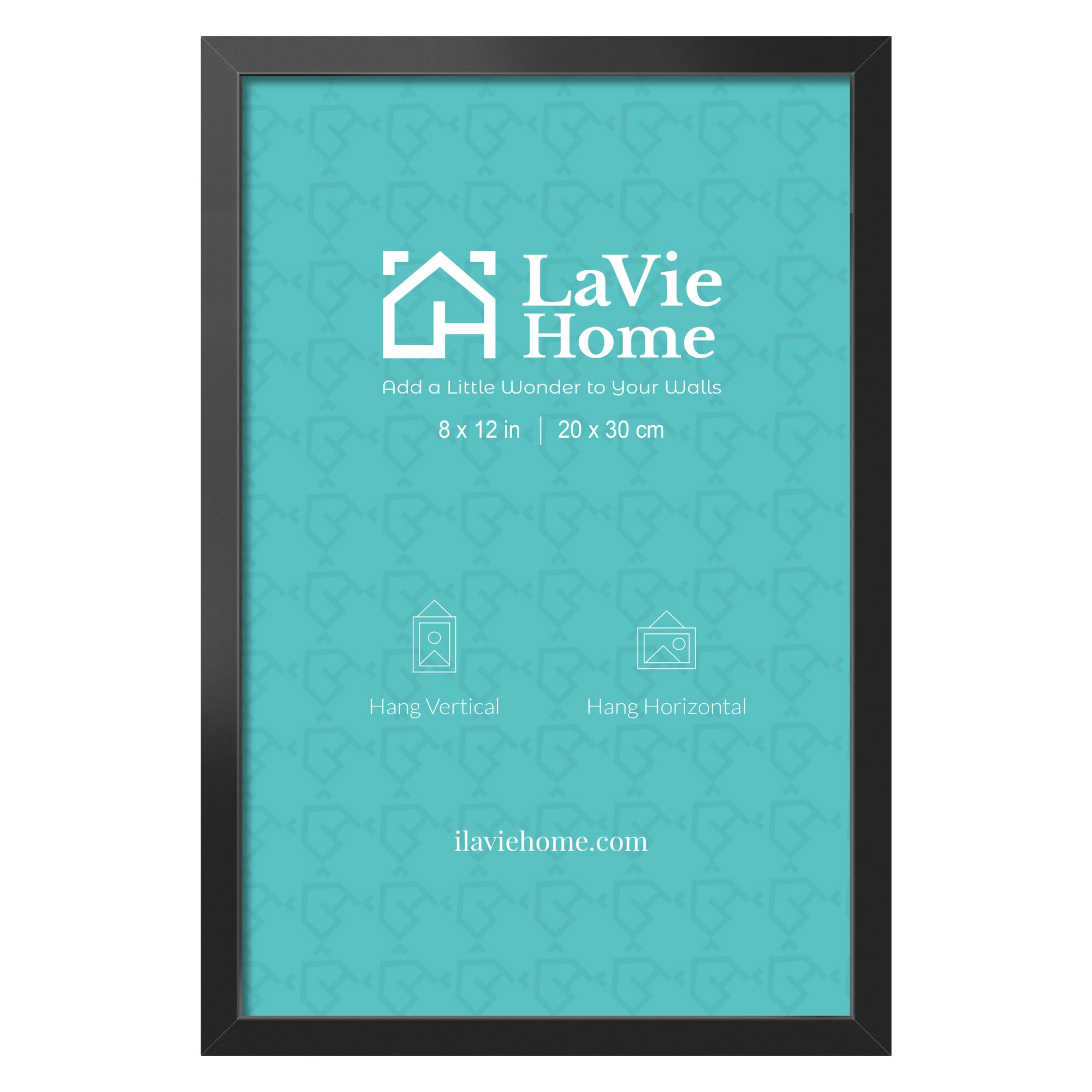 LaVie Home 8x12 Picture Frame for Wall Display, 8x12 Black Picture Frame with HD Plexiglas, 8 x 12 Frame 1 Pack, Display Frame for Vertical or Horizontal, Classic Collection
