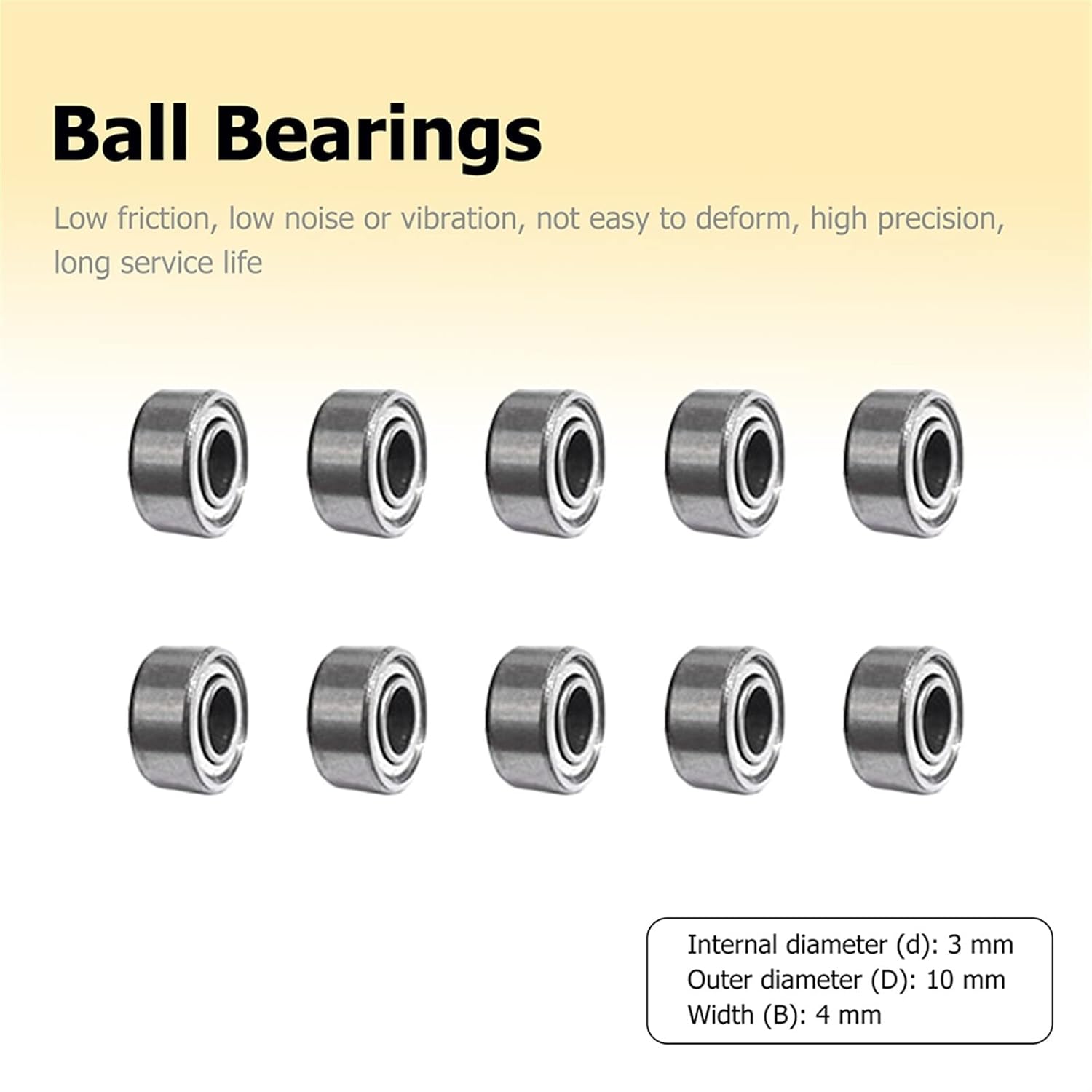 Miniature Double Sided Sealed Bearings 10pcs Roller Skate Bearings 3x10x4mm 623zz Roller Skate Wheel Bearings Carbon Steel Silent Ball Bearing Deep Groove for Scooter