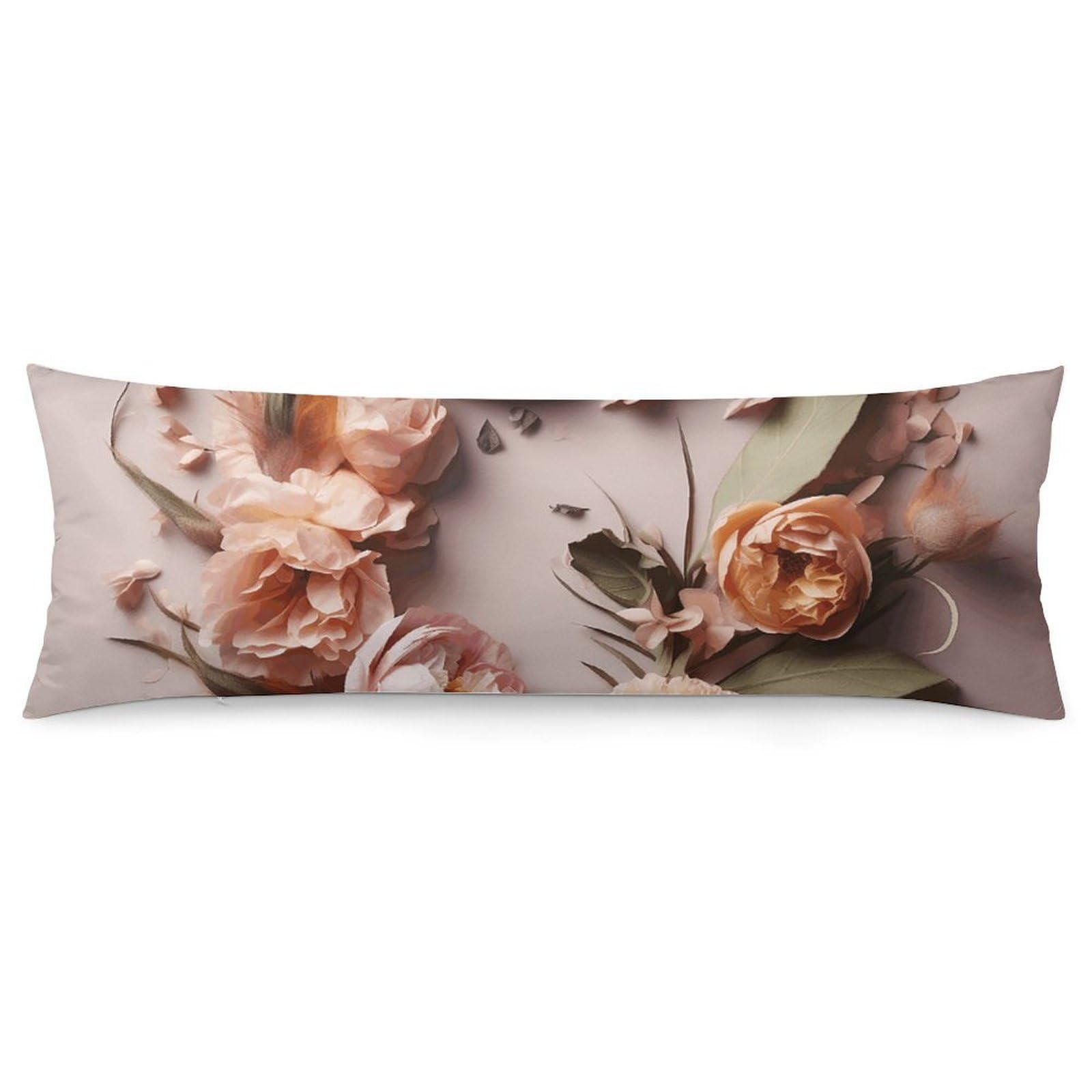 NONHAI 2 Pack Pillow Cases for Hair and Skin, Soft Breathable Pillow Case Covers with Hidden Zipper, Different Flowers Pillowcase 20"x54" Pillow Covers for Sleeping Gift