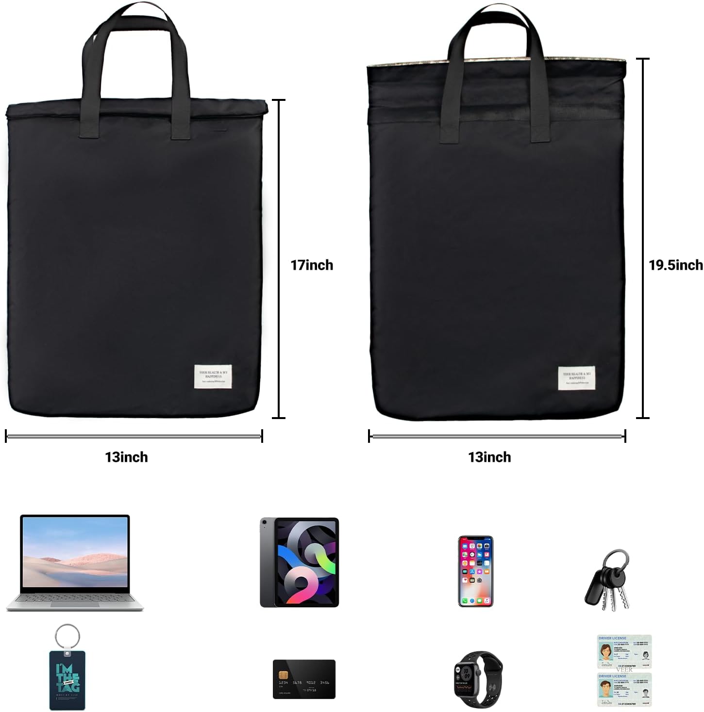 Faraday Bag for Electronics 5G/Bluetooth/WiFi/GPS Signal Blocking, Anti-Tracking Faraday Cage with Handle, EMP Protection Bag for Laptops, Tablets, Phones, Car Keys (19.5X13inch)