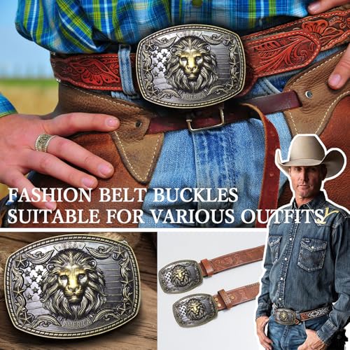 Image of Western Cowboy Belt Buckles Men - Western Belt Buckle Vintage Country Belt Buckle for Men Women Cowgirl Cowboy Gifts