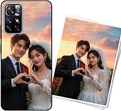 Customized Case for Xiaomi Redmi Note 11S 5G Shockproof Anti-Scratch Anti-slip TPU Cover - Customize with Photos/Texts/Logo GiftWeddingMidnight Black