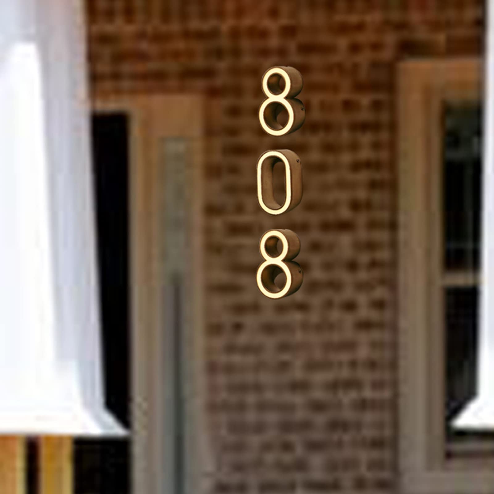 20" Modernes Beleuchtetes Hausnummernschild Schwimmende LED-Hausnummern Mit Hintergrundbeleuchtung Für Außenbereich Wasserdichte Beleuchtete Adressnummern Für Zuhause Warmes Licht