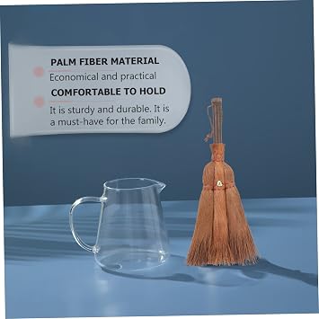 Household Palm Dust Brush Bamboo Handle for Desktop Office Cleaning