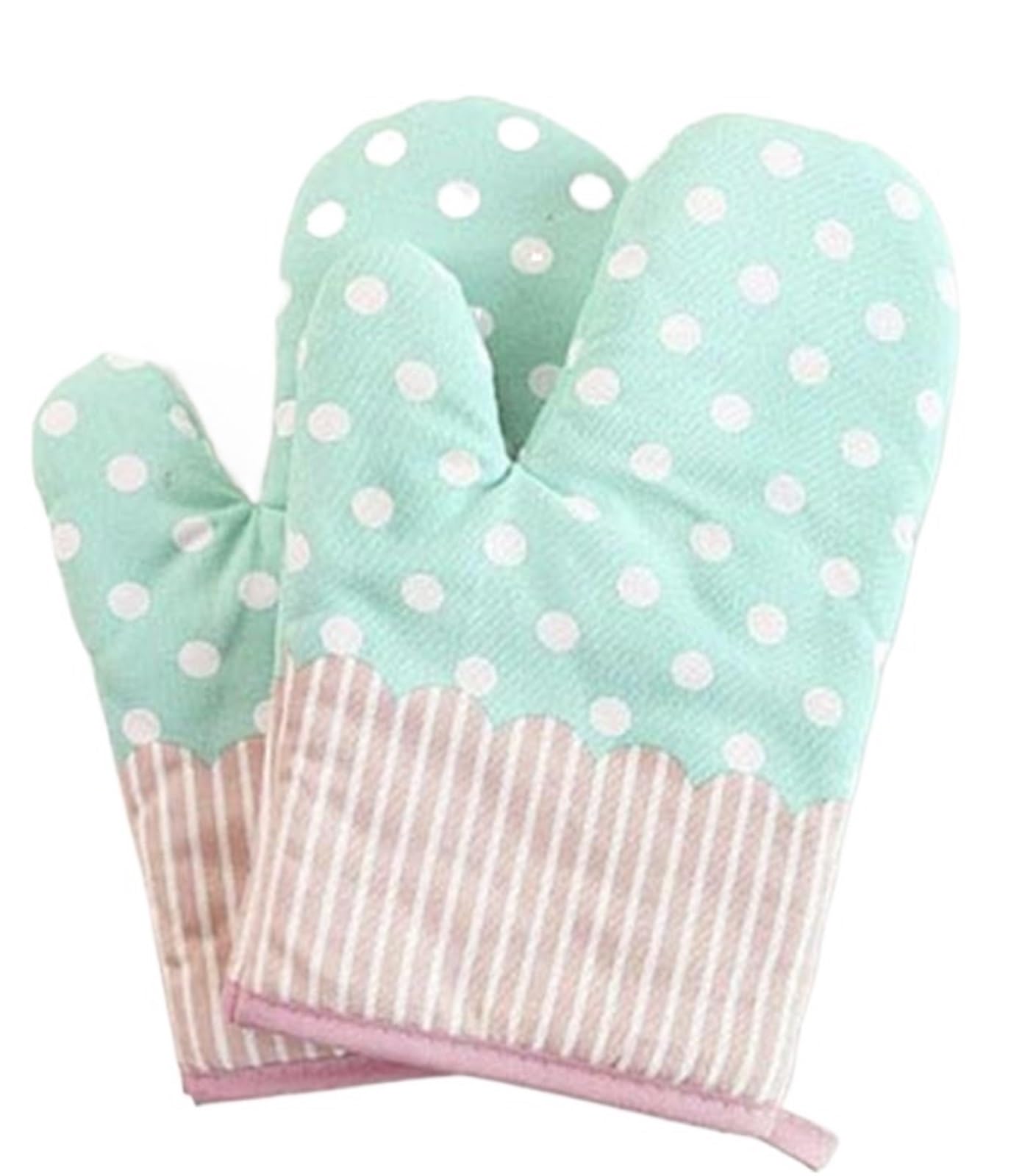 Oven Mitts Microwave Oven Mitts Glove Fireproof And Non Slip Heat Insulation Baking Cooking Tool Kitchen Barbecue Grilling(Green)