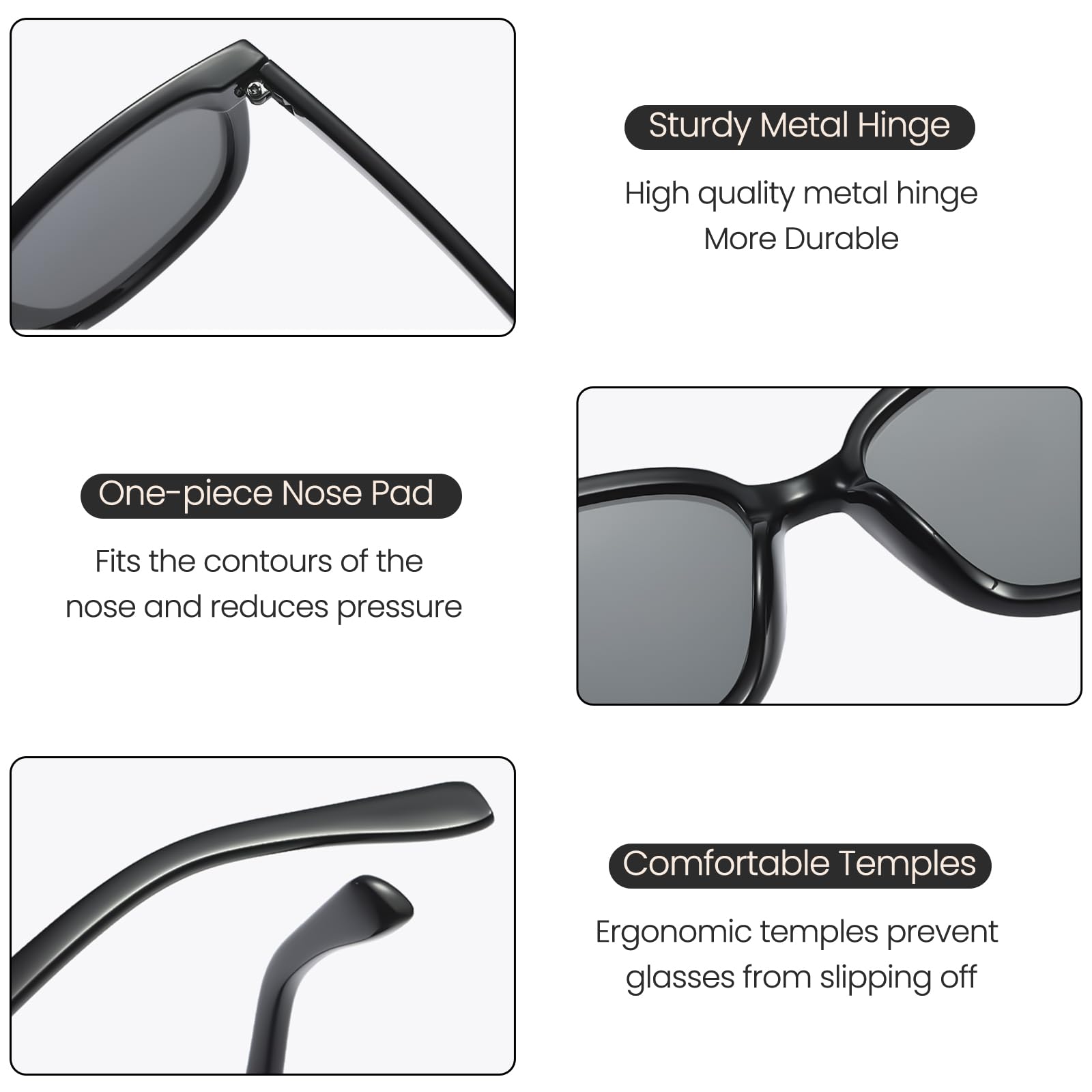 Lunettes de soleil carrées pour enfants - Design tendance - Protection UV - Pour garçons et filles de 4 à 10 ans