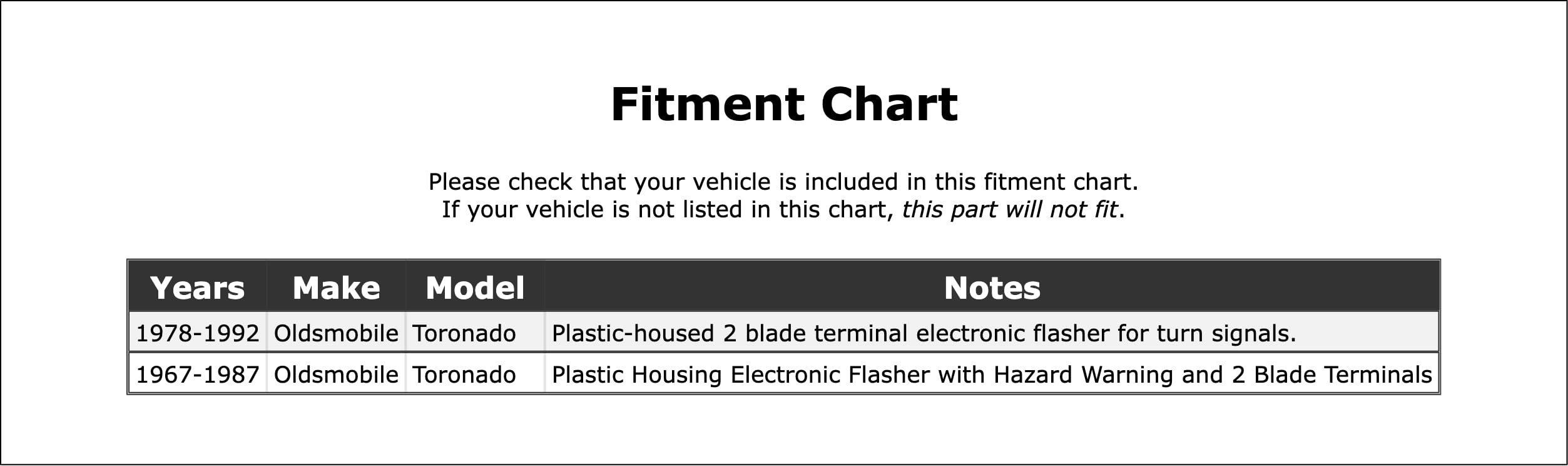 Turn Signal Flasher Compatible With Oldsmobile Toronado 1992 1991 1990 1989 1988 1987 1986 1985 1984 1983 1982 1981 1980 1979 1978 1977 1976 1975 1974 1973 1972 1971 1970 1969 1968 1967 P-2134348