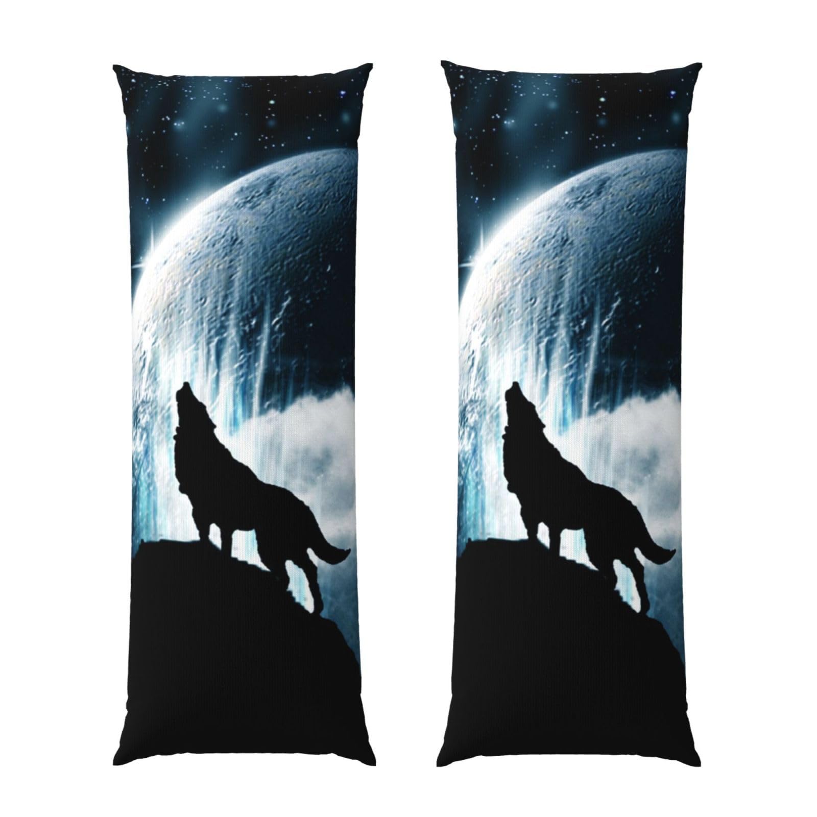 Taie d'oreiller loup hurlant à la lune 50,8 x 137,2 cm pour lit