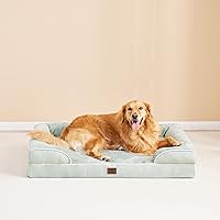 Vista 211 de EHEYCIGA - Cama ortopédica para perro grande, impermeable, de espuma viscoelástica y espuma tipo caja de huevos, bordes elevados, antideslizante