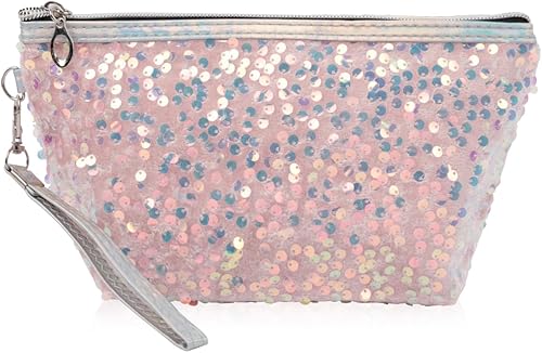 Miniatura 10 de RIAH FASHION Bolsa organizadora de embrague, bolsa organizadora de viaje, cosméticos, artículos de tocador, joyería, lindo bolso de lentejuelas con