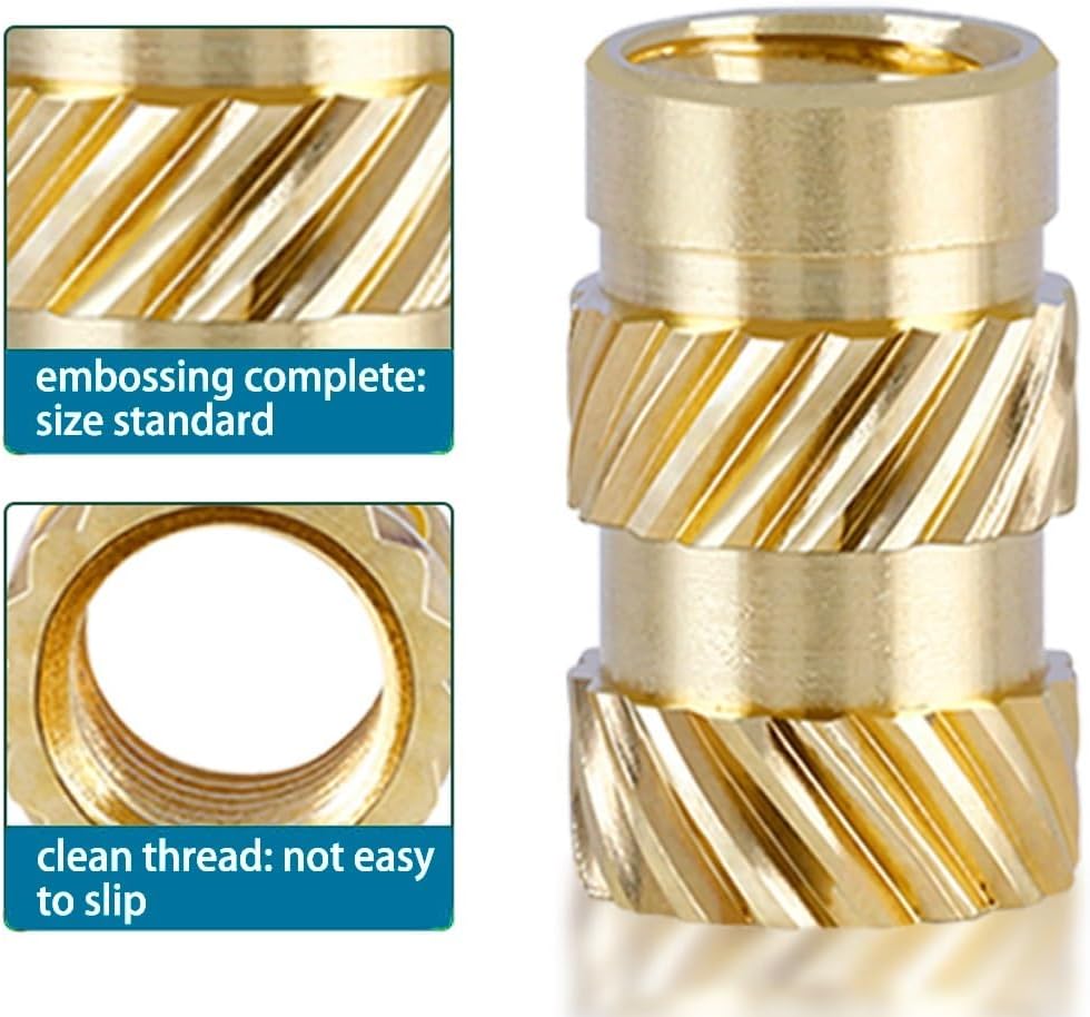 100pcs Nut M3 M4 M5 Thread Knurled Hot Melt Brass Threaded Heat Set Heat Resistant Insert Embedment Nuts for 3D Printer Parts Outstanding(M4)