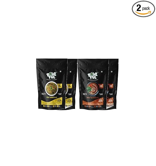 Pack of 2 Jain Hyderabadi Meal Combo of 100% Natural Jain Dal Makhani and Jain Veg Biryani Ready to Eat Freeze Dried Food