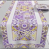 Runner Tavola PETTI Artigiani Italiani - Tovaglia Decorativa Vietri Blu, 40x140 Cm, Made In Italy - Foto 2