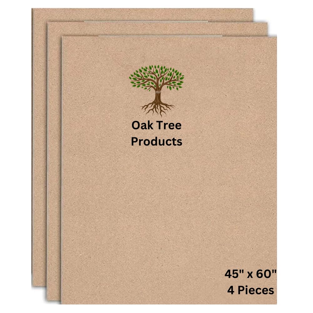 MDF Board Original Woodcraft 45cm x 60cm, (pack of 4) 6mm Thick, Produced By Engineered Wood, Special For Art work, Painting, Drawing, DIY Project, Laser Engraving and Decor etc.