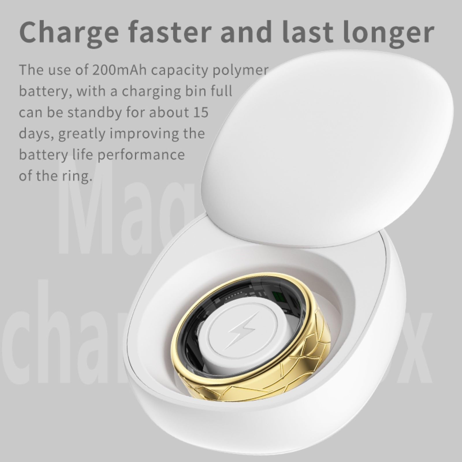 Anillo inteligente, rastreador de sueño, rastreador de ejercicios, tecnología de sensores avanzada, podómetros, anillo de salud, monitor de temperatura for deportes al aire libre(Silver+Charging case,