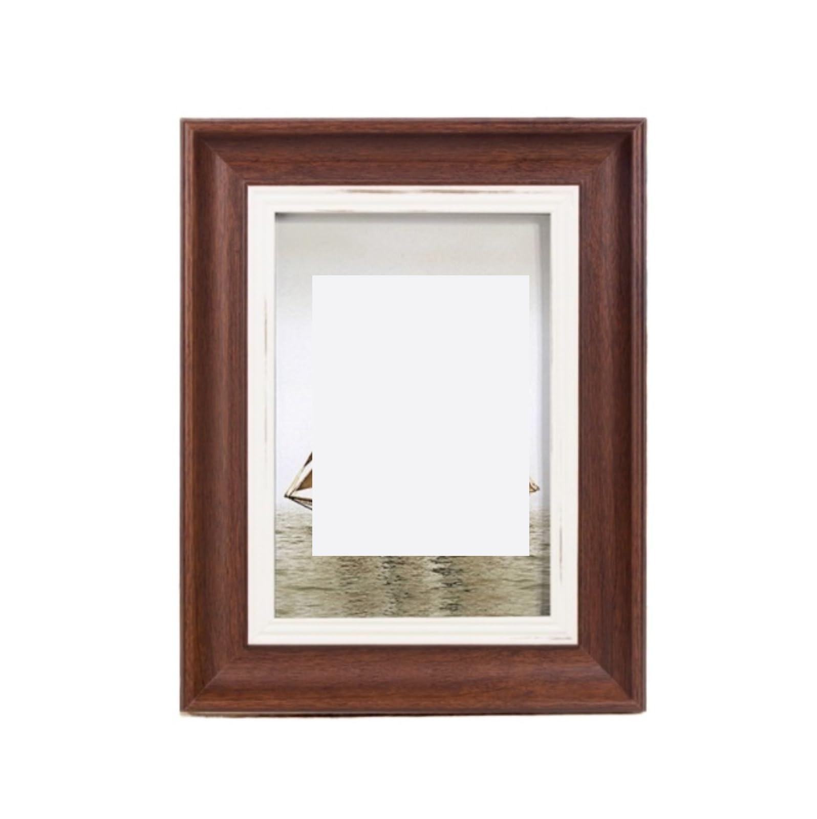Photo Picture Display Frame Square Photo Frame Antique Wood Grain Wall Mounted Picture Living Room Decoration(Bruin)
