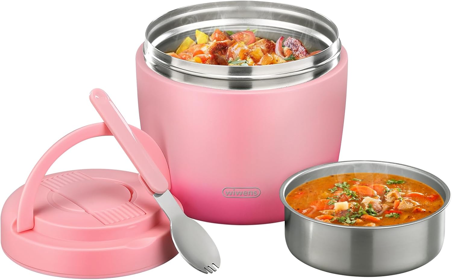 Amazon.com: wiwens Thermo 食物罐 適合熱食 成人 32 盎司(約 947.2 毫升)湯熱午餐容器 寬口 真空絕緣 不 ...