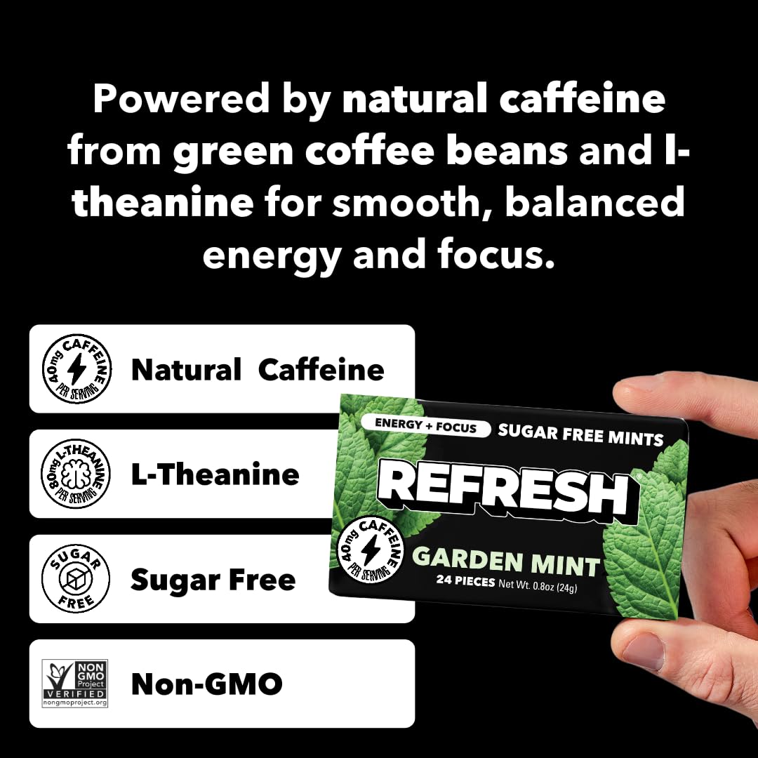 Refresh Caffeine Mints, Sugar-Free, Xylitol Garden Mint 12 Pack — Amazon image 3