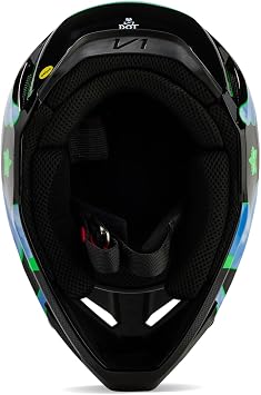 Fox Racing Unisex V1 Motocross Dirt Bike Helmet, Black/Green, Small