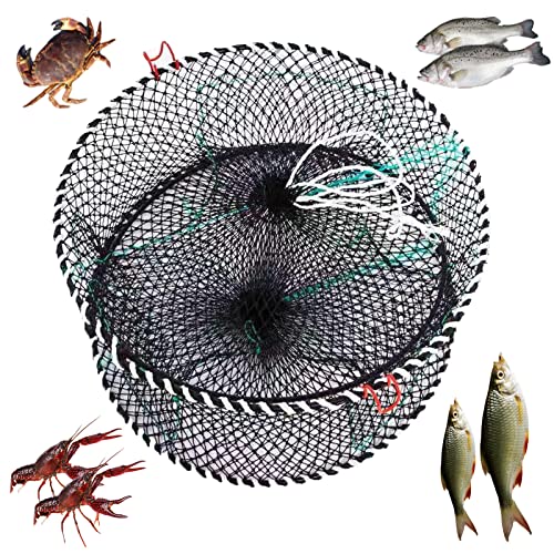 Nswdhy Three Entrances Large Crab Traps Portable Collapsible Trap For Crabs Bait Lobster Crawfish Shrimp Fish Net 15.7In X 9.8In (40Cm X 25Cm) #TOP4
