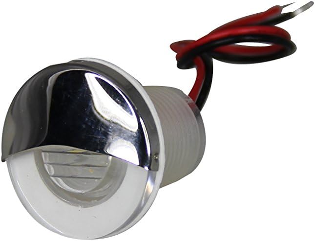 Pactrade Marine 2PCS Boat Auto RV Trailer Stainless Steel 316 LED Courtesy Accent Round Down Clear Lens Light (White)