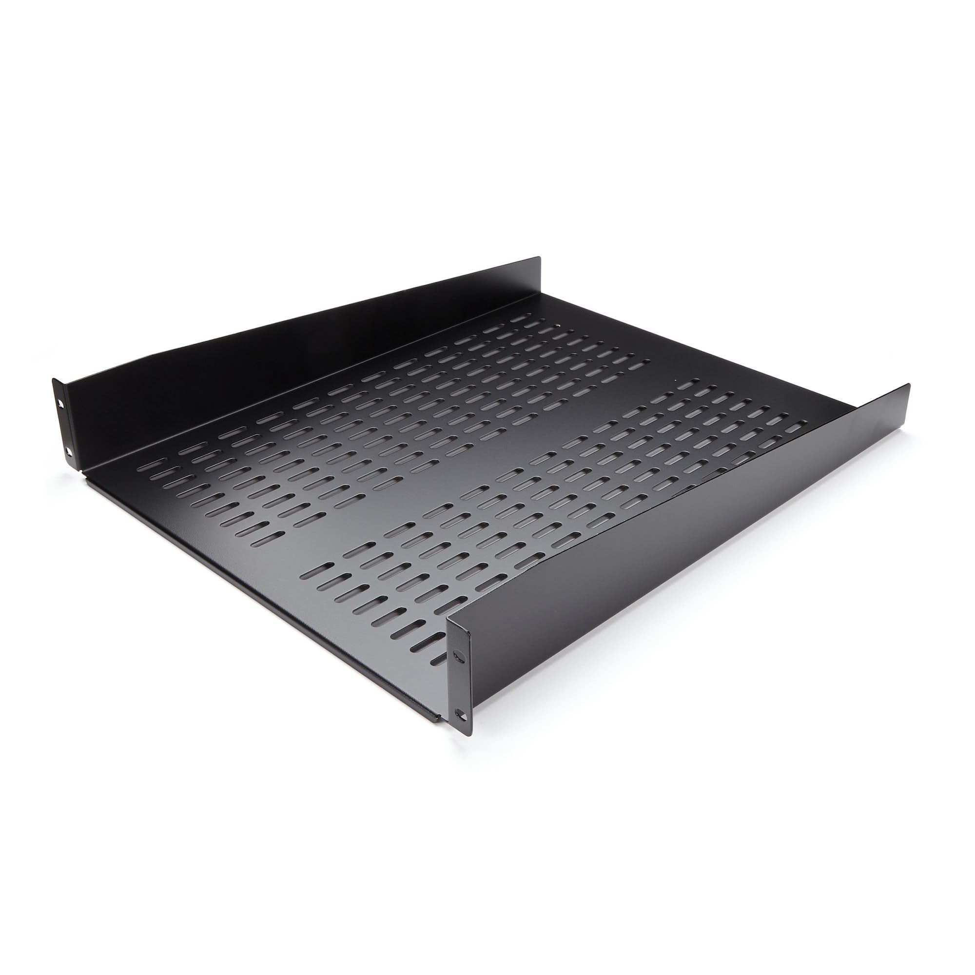 'StarTech. com Ripiano per armadio server rack universale montaggio 2U 22 in profondità fissa – 22 kg – Accessorio per rack (Nero, 22,6 kg, 55,88 cm (22), 48,27 cm, 56 cm, 8,8 cm