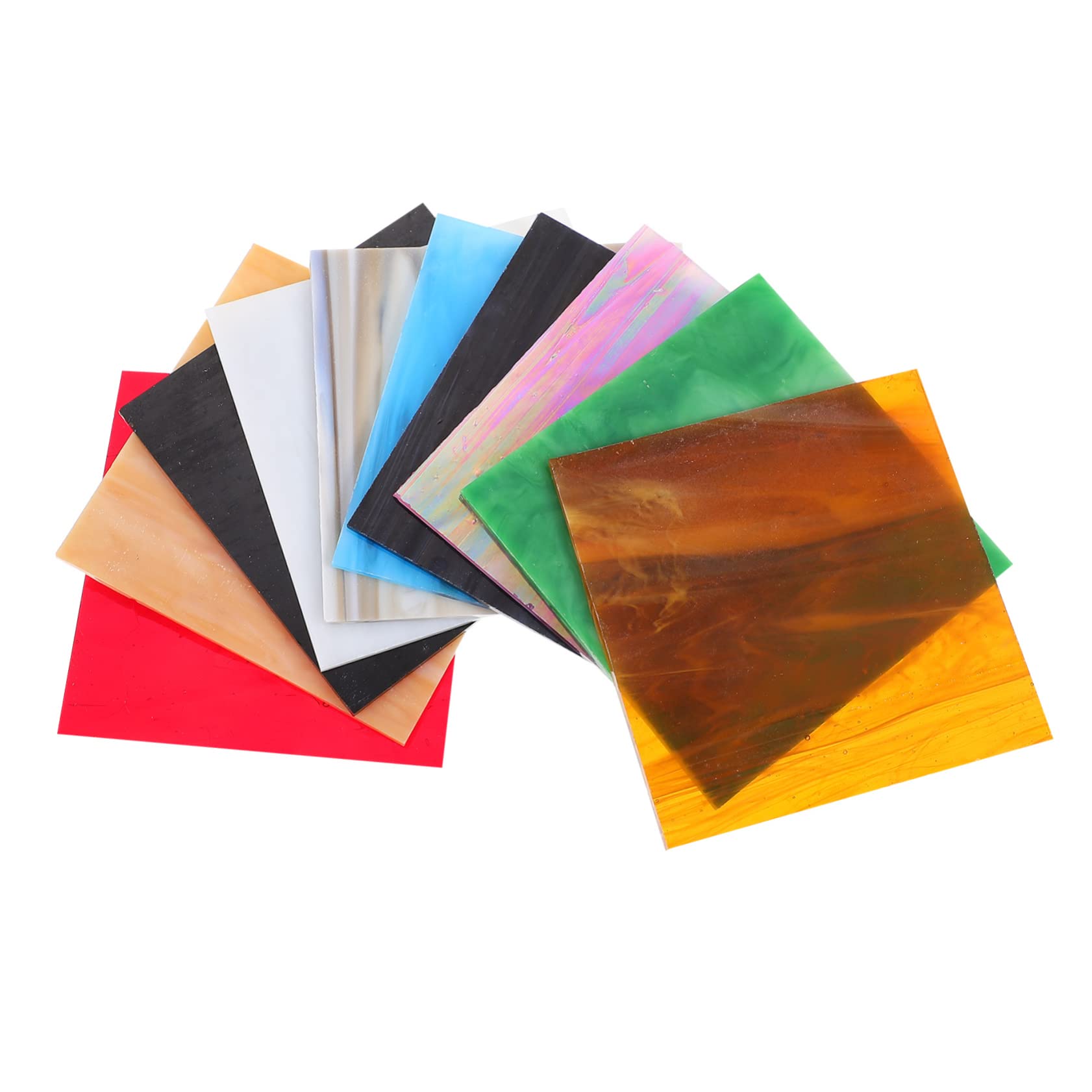 LALAFINA 10pcs Mosaic Pieces Stained Glass Sheet for Backsplash DIY Craft Tiles Wedding Decor Water Ripple Mosaic Glass