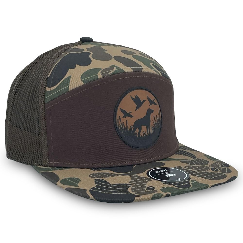 ZAPPED HEADWEAR Cobra Premium Duck Hunting Hat - Ducks and Dog Camoflage Adjustable